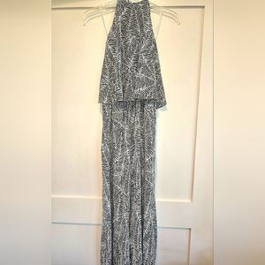 Leaf Halter Jumpsuit with pockets